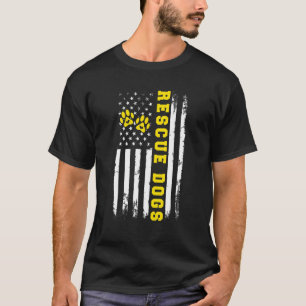 Rettungshunde Hunde-Rettung Amerikanische Flagge H T-Shirt
