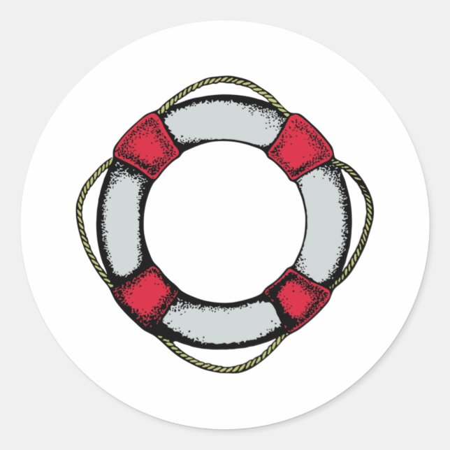 rettungsring life saver runder aufkleber (Vorderseite)