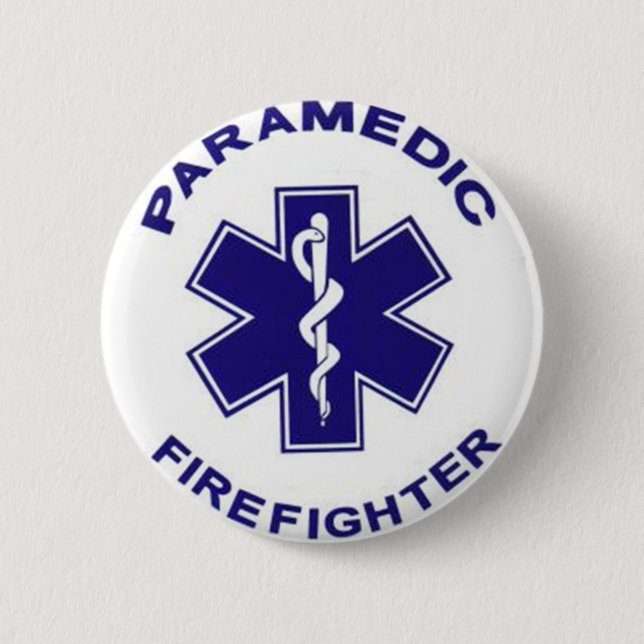 Rettungssanitäter bei der Feuerwehr Button (Vorderseite)