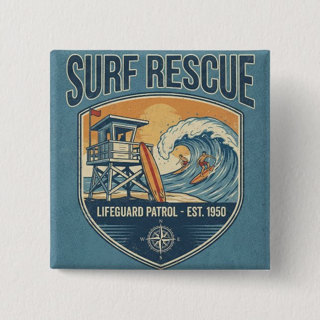 Rettungsschwimmer-Patrouille seit 1950 Button (Vorderseite)