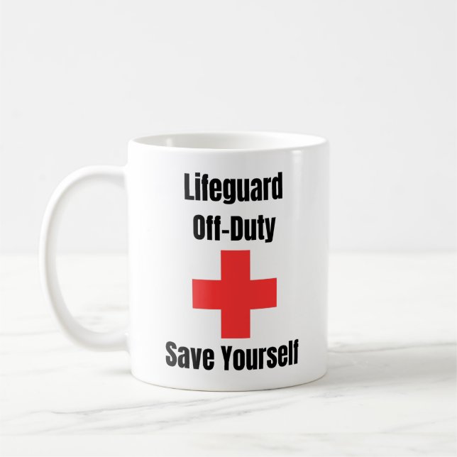 Rettungsschwimmer Rett sich selbst - Funny Lifegua Kaffeetasse (Links)