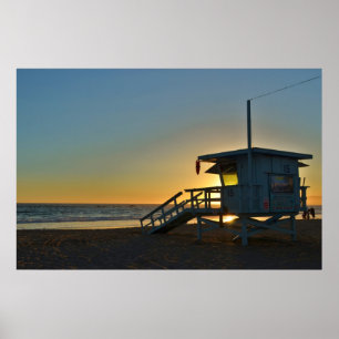 Rettungsstation am Strand von Santa Monica Califor Poster