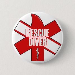 Rettungstaucher Kreuz Tauchflagge Knopf Button
