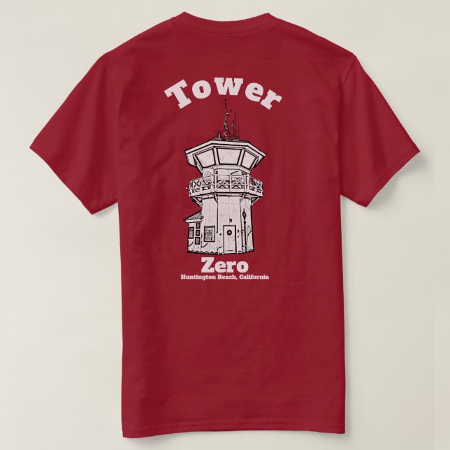 Rettungsturm Null - Huntington Beach Pier  T-Shirt (Design Rückseite)