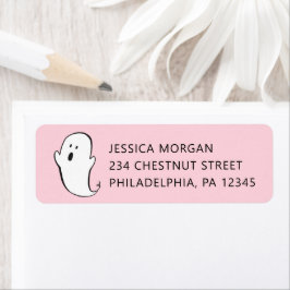 Return Address Label Ghost Pink Halloween