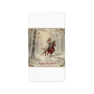 Return Address Label "Happy New Year!" Adressaufkleber