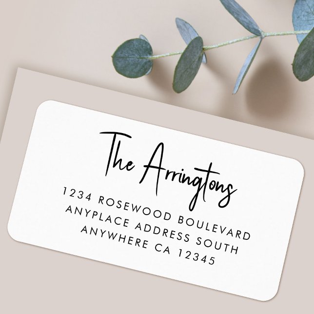 Return Address Label | Modern Minimalist Mailing Adressaufkleber (A beautifully minimalist return address label for everyday mail, weddings or any occasion.)