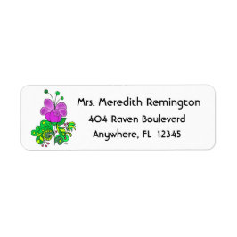 Return Address Label Whimsical Flower