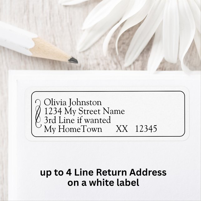 Return Address Labels, Black White Infinity Scroll (Von Creator hochgeladen)