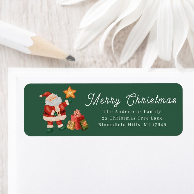 Return label santa claus nice presents (Insitu)