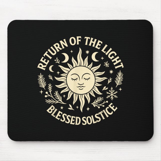 Return Of The Light Blessed Solstice Celestial Sun Mousepad (Vorne)
