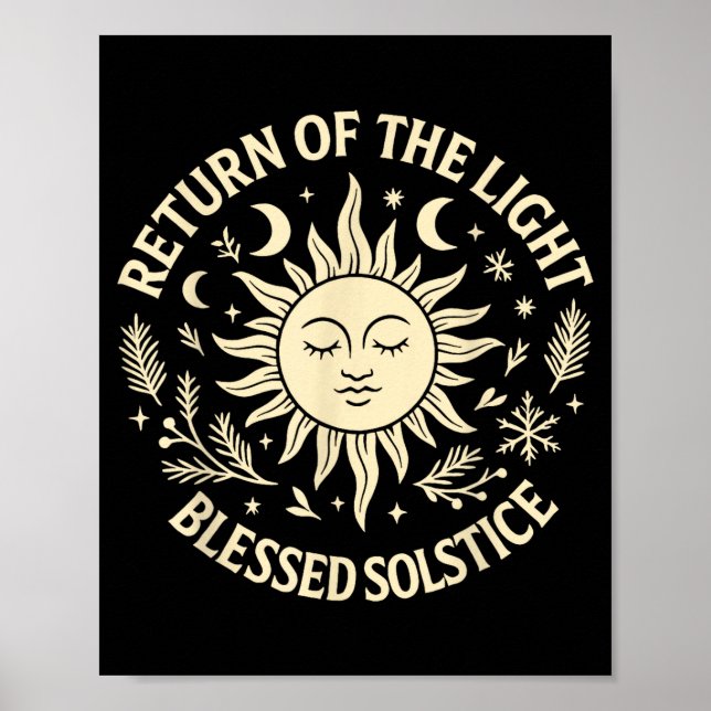 Return Of The Light Blessed Solstice Celestial Sun Poster (Vorne)