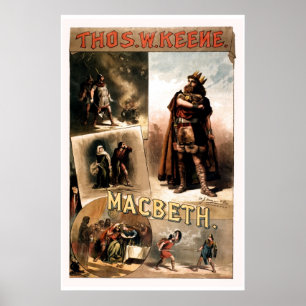 retuschierte Vintage-Shakespeare Macbeth Poster