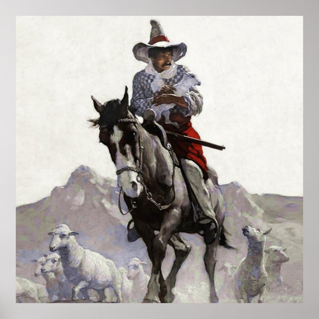 Retuschierter Western Art von NC Wyeth Poster (Vorne)