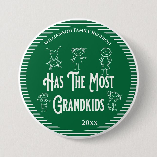 Reunion Grandeltern Award - Most Grand Kids Button (Vorderseite)