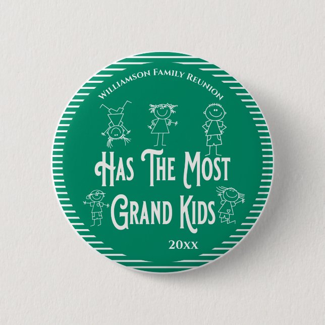 Reunion Grandeltern Award - Most Grand Kids Button (Vorderseite)