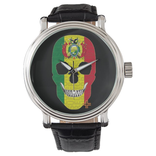 REUNIONES Bolivia reloj hombre correa cuero Armbanduhr (Vorderseite)
