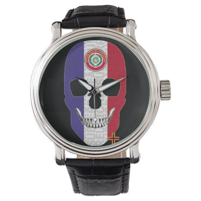 REUNIONES Paraguay reloj hombre correa cuero Armbanduhr (Vorderseite)