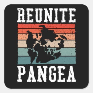 Reunite pangea quadratischer aufkleber