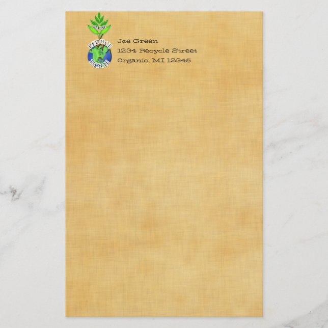 ReUse ReDuce-Recycle Briefpapier (Vorderseite)