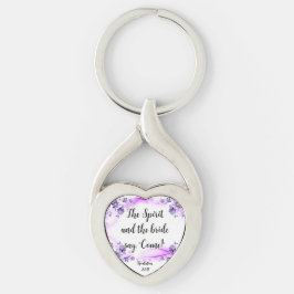 Rev. 22:17 Schlüsselanhänger aus gedrehtem Herzmet