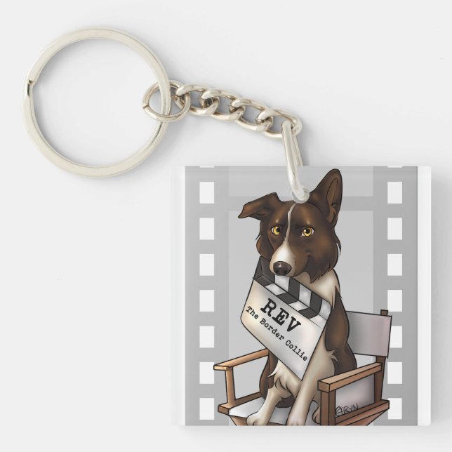 Rev die Border-Collie Schlüsselanhänger (Vorderseite)