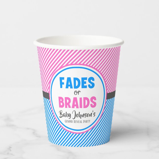 Reveal des Babygeschlechts - Fades oder Gehirne Pappbecher (Vorderseite)