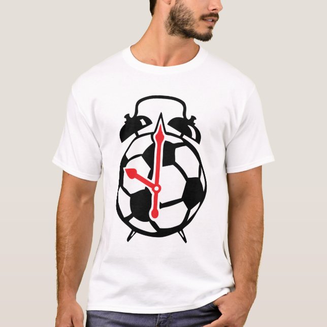 Reveil Foot Soccer Ballon Clock Uhr Orologio T-Shirt (Vorderseite)