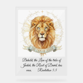 Revelation 5:5 Lion of Judah Biblical Watercolor Acrylschild