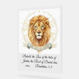 Revelation 5:5 Lion of Judah Biblical Watercolor  Acrylschild
