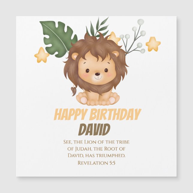 Revelation 5:5 Lion of Judah Christian Greetings  Magnetkarte (Vorderseite)
