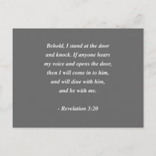 REVELATIONS 3:20 Bibelverse Postkarte