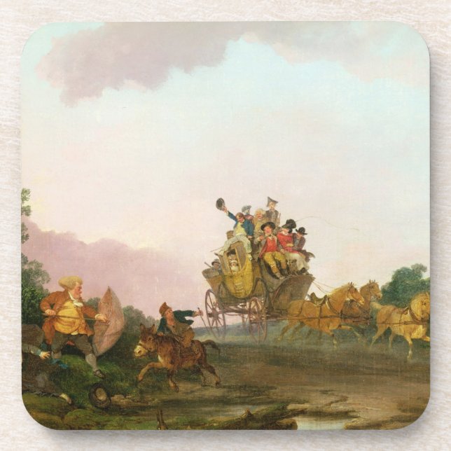 Revellers auf einem Trainer, c.1785-90 (Öl auf Untersetzer (Vorderseite)
