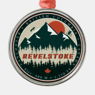 Revelstok BC Canada Mountain Ski Vintag Ornament Aus Metall