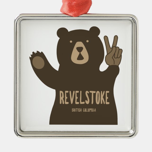 Revelstok British Columbia Peace Bear Ornament Aus Metall (Vorne)