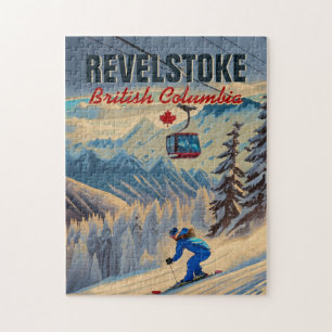 Revelstoke BC Canada Mountain Skiing Vintag in den Puzzle