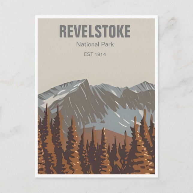 Revelstoke BC Canada Mountain Skiing Vintag Postkarte (Vorderseite)