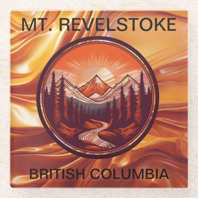 Revelstoke British Columbia Glasuntersetzer (Vorderseite)