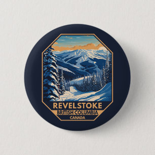 Revelstoke Kanada Winter Vintage Button