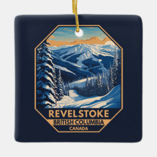 Revelstoke Kanada Winter Vintage Keramikornament