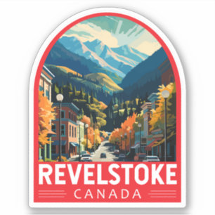 Revelstown Canada Travel Art Vintag Aufkleber