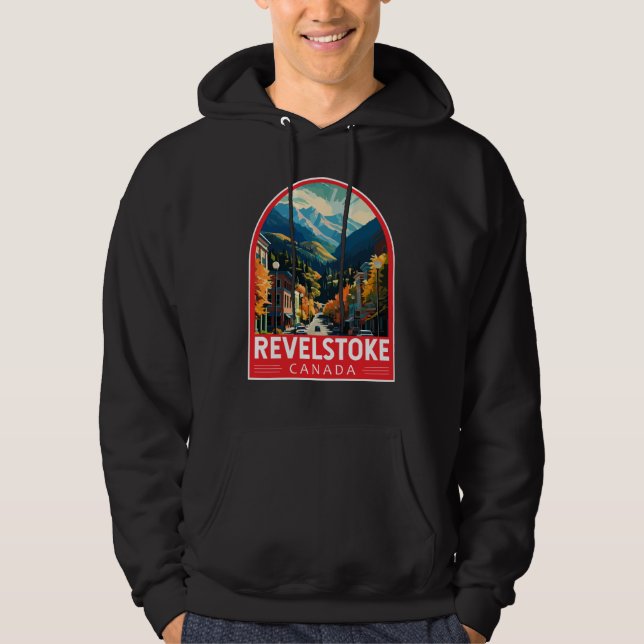 Revelstown Canada Travel Art Vintag Hoodie (Vorderseite)
