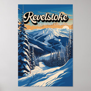 Revelstown Canada Winter Vintag Poster