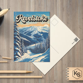 Revelstown Canada Winter Vintag Postkarte