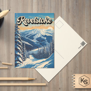 Revelstown Canada Winter Vintag Postkarte