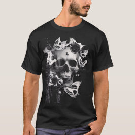 Revenant's Embrace: Schwarzer und weißer grafische T-Shirt