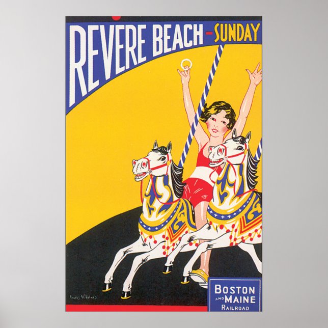 Revere Beach Vintage Travel Poster Art (Vorne)