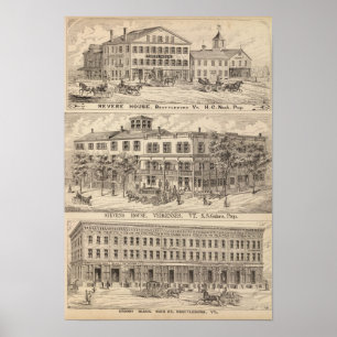 Revere House und Crosby Block in Brattleboro Poster