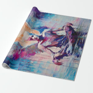 Reverence & Sunrise, Guardian Angel Paper Collage Geschenkpapier