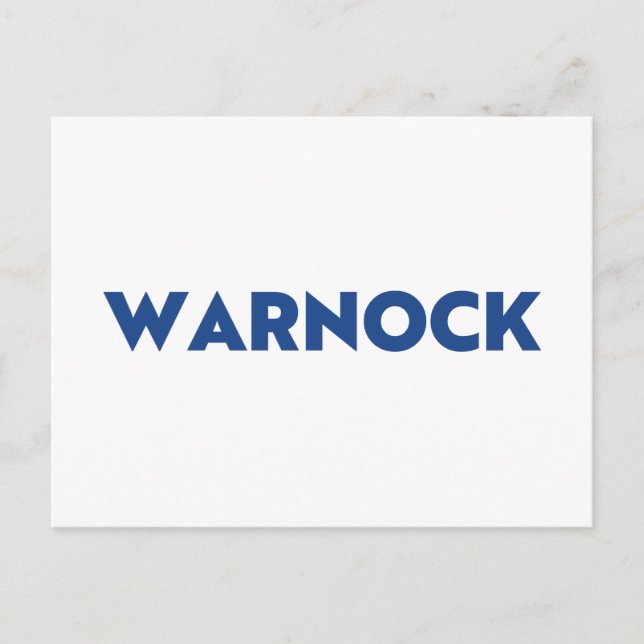 Reverend Warnock Georgia Senat Absturz blau weiß Postkarte (Vorderseite)